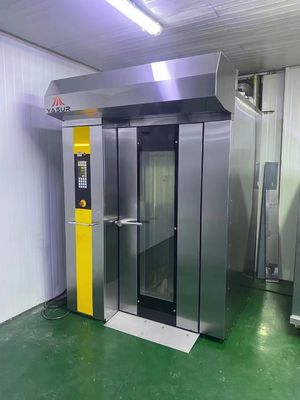 ইয়াসুর 3kw বেকারি র্যাক ওভেন সিঙ্গেল র্যাক গ্যাস রোটারি র্যাক ওভেন 18 ট্রে 40X60 সেমি