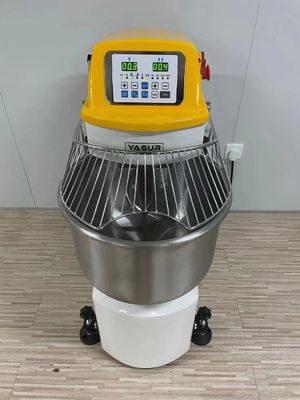 4.5kw হেভি ডিউটি ​​স্পাইরাল ডফ মিক্সার ডুয়াল স্পিড স্টেইনলেস স্টীল ডফ মিক্সার 50 কেজি বোল গ্রিড সহ